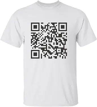 Rick Roll Qr Code T Shirt Black and White and Other