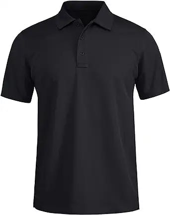 FASKUNOIE Men's Polo Shirts Short Sleeve Quick Dry Golf Shirt Lightweight Tactical Pique Jersey Shirts Hiking Camping