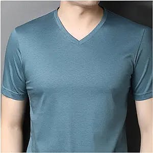CZDYUF Mercerized Cotton Summer Mens T-Shirt Short Sleeve Casual Tops Clothing (Color : A, Size : L code)