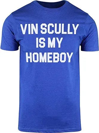 ShirtBANC Legendary Mens Vin Scully is My Homeboy Baseball Broadcaster Fame Tee