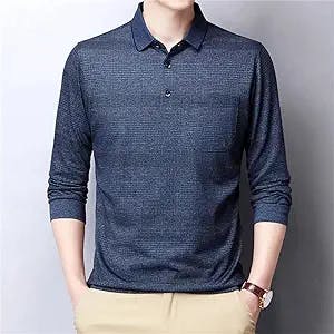 Thick Pocket Polo Shirt Men's Long Sleeve Top T Shirt Men's Clothing Long Sleeve Polo Shirt (Color : A, Size : XXL Code)