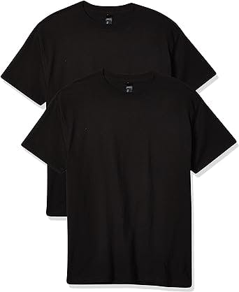 Hanes Men's Short Sleeve Beefy-T (Pack of 2), Black, 4X-Large