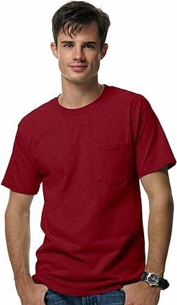 Hanes Men's Short Sleeve Pocket Tee Value Pack (Available in 1 Or 2 Pack)