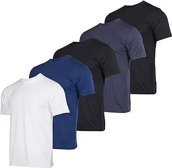 Real Essentials 5 Pack: Men’s Dry-Fit Moisture Wicking Active Athletic Perf