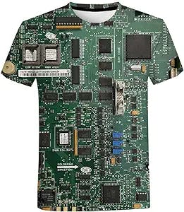 Get your streetwear on with LIUZH Circuit Board 3D Printed T Shirt Men Summ