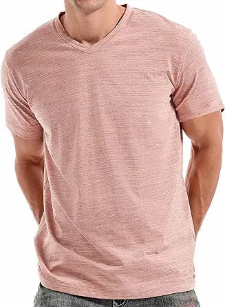 KLIEGOU Men's V Neck T Shirts - Casual Stylish Fitted Elasticity Tees for Men