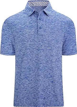 WARHORSEE Golf Polo Shirts for Men Short Sleeve Wrinkle Free 4 Way Stretch Moisture Wicking Performance Collared Tshirts