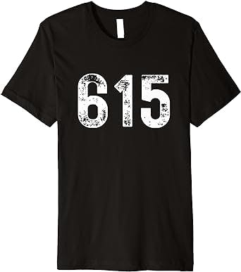 615 Area Code 615 Nashville Tennessee TN Premium T-Shirt: A Must-Have for T