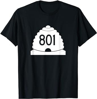 UTAH 801 Beehive State Area Code T-Shirt