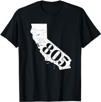 805 Area Code, San Luis, Obispo, Santa Barbara, Simi Valley T-Shirt