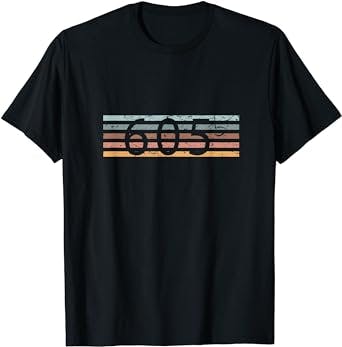Retro Distressed 605 Area Code Sioux Falls South Dakota SD T-Shirt