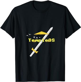 The Ultimate T-Shirt for the OS Enthusiast: TempleOS Start-Up Logo. Temple 