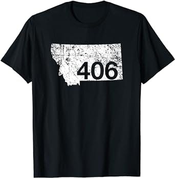 Montana Area Code 406 Cute Hometown Souvenir Gift State T-Shirt
