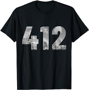 Pittsburgh 412 Area Code Skyline Pennsylvania Vintage T-Shirt