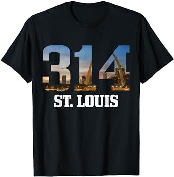 St. Louis 314 Area Code Vintage Skyline Missouri T-Shirt