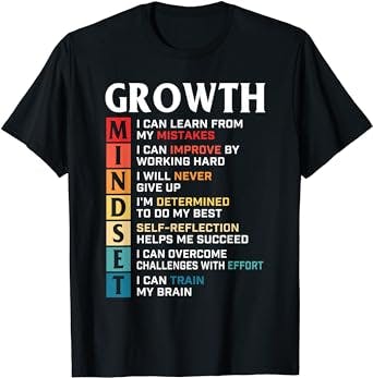 "Get motivated with Growth Mindset Tee - I can overcome anything with this 