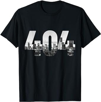 Atlanta 404 Area Code Skyline ATL Georgia Vintage T-Shirt
