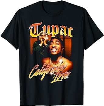 Official Tupac Love Vintage California T-Shirt, Black