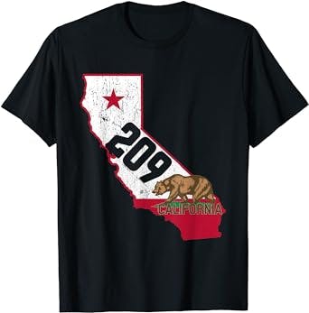 Stockton Area Code 209 Shirt California Souvenir Gift Tee