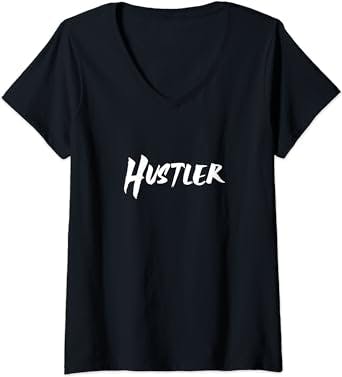 Hustle Like a Boss Babe in the Womens Hustler Startup V-Neck T-Shirt!