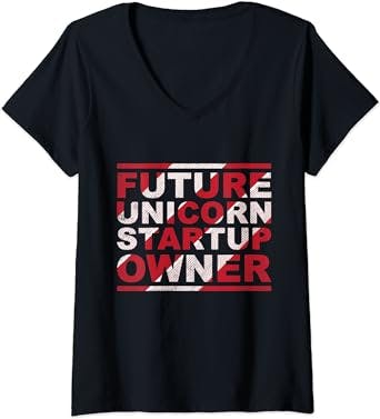 Womens Future Unicorn Startup Owner Hustler CEO Entrepreneur V-Neck T-Shirt