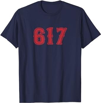 617 Area Code Boston Fan Baseball T-Shirt